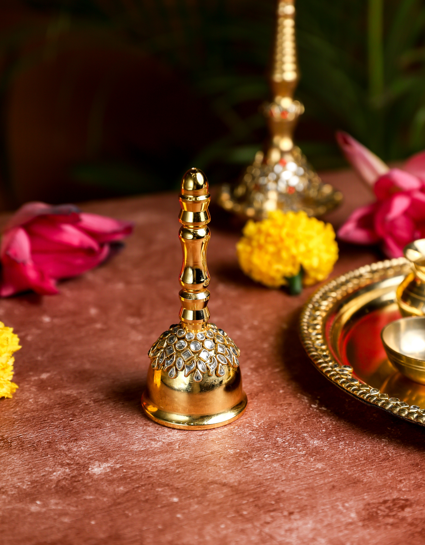 Premium Brass Bell – Embellished Temple Hand Bell