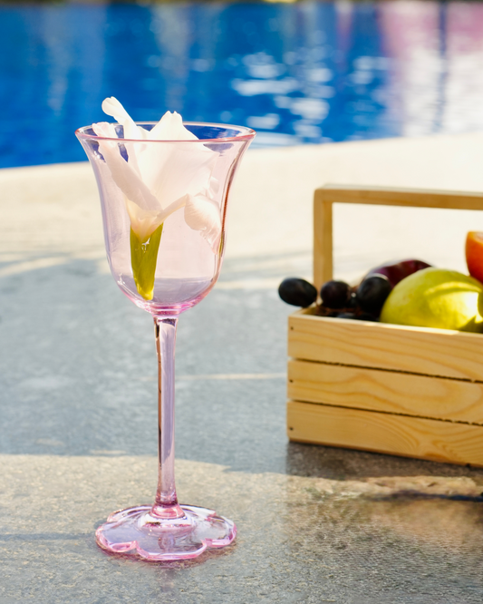 Pinky Flower Glass Set