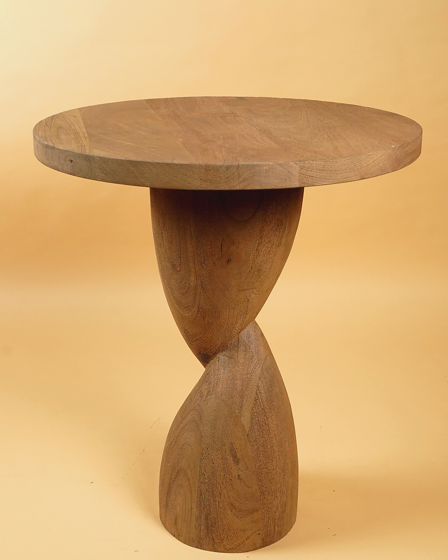Hourglass Wooden Side Table