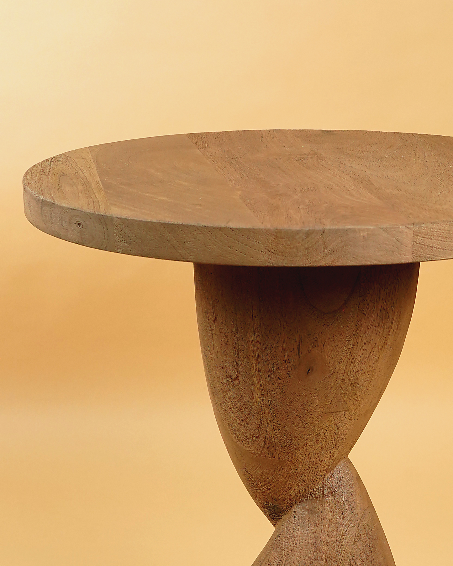 Hourglass Wooden Side Table