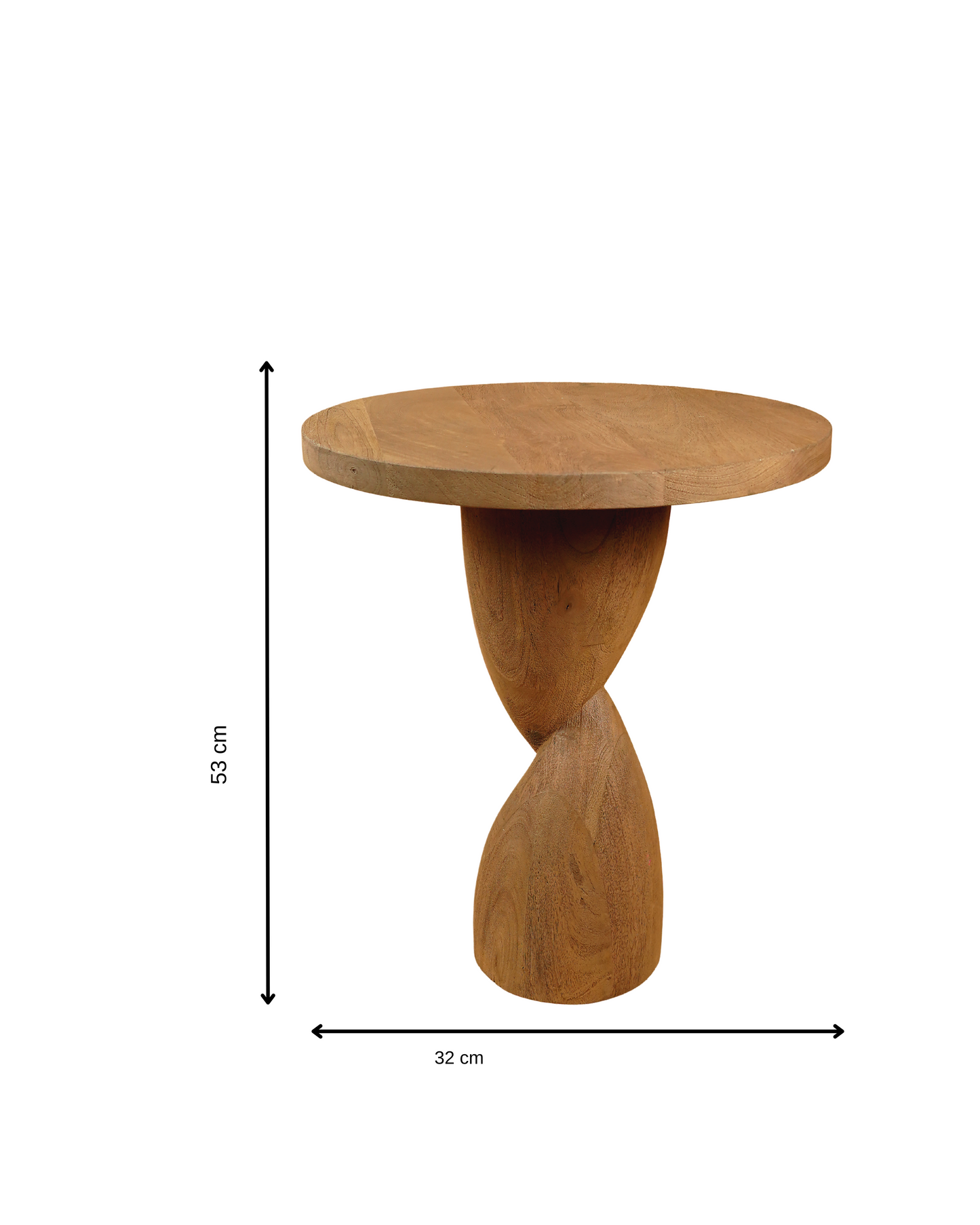 Hourglass Wooden Side Table