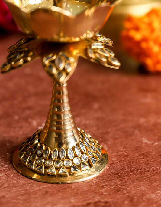 Premium Brass Flower Diya