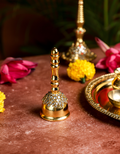 Premium Brass Bell – Embellished Temple Hand Bell
