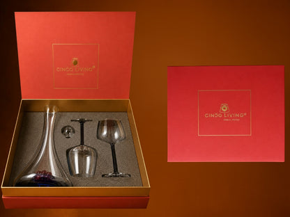 Ice Vein Decanter Set (1 Decanter + 2 wine glasses)