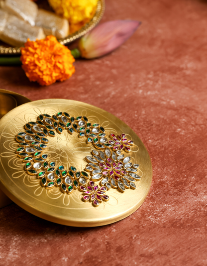 Premium Pooja Box – Embellished Brass Ritual Box