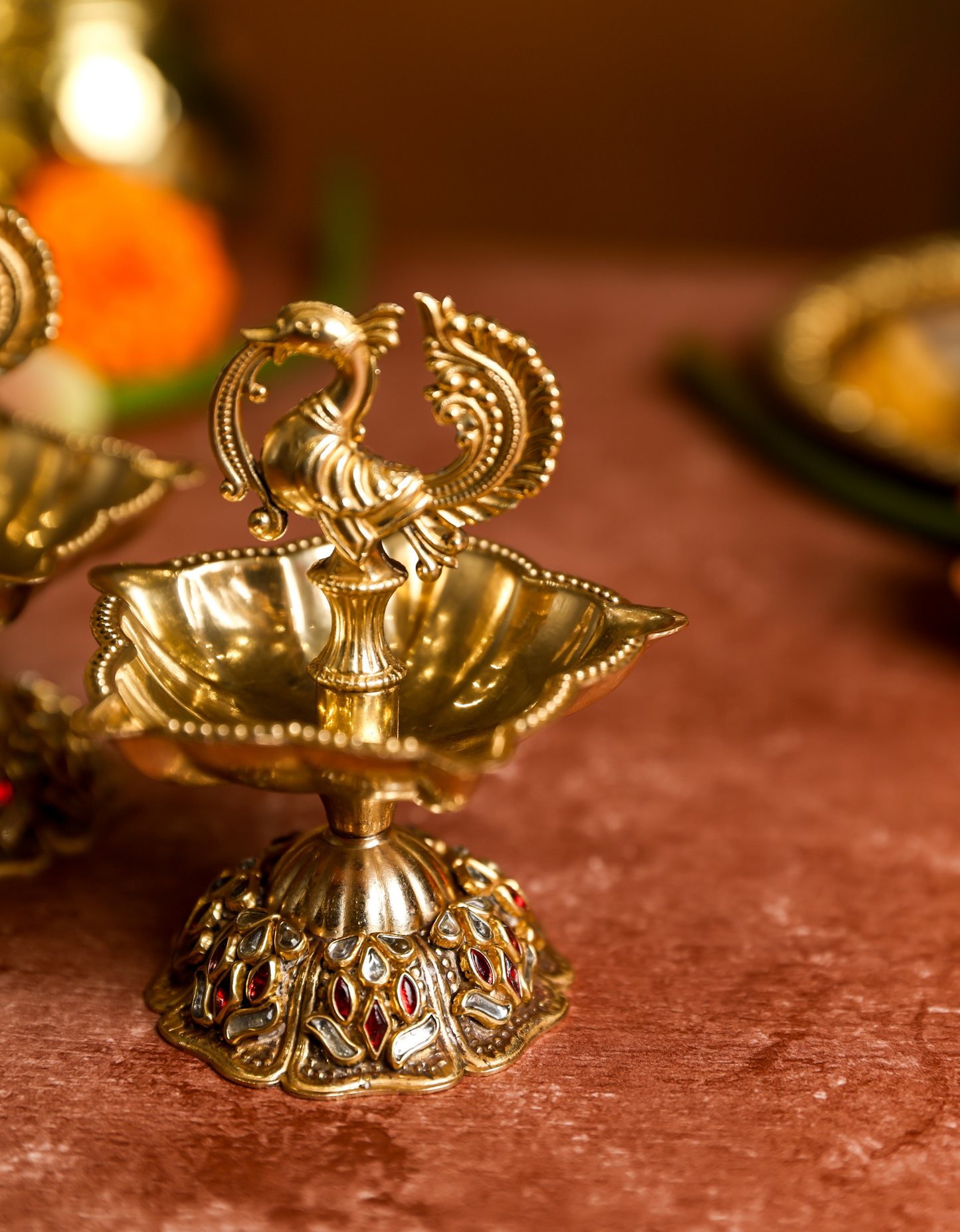 Premium Brass Mor Diya (Peacock Diya)