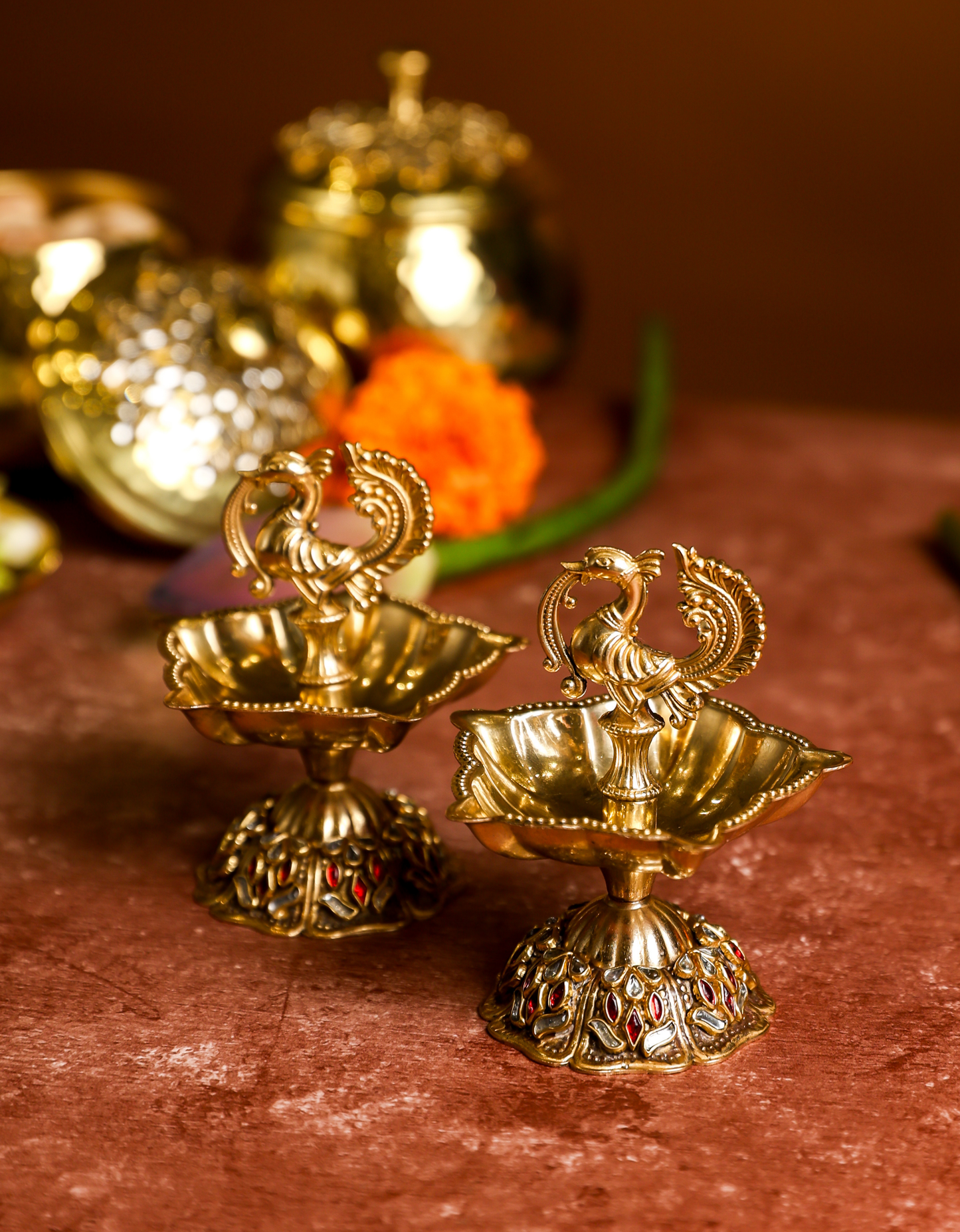 Premium Brass Mor Diya (Peacock Diya)