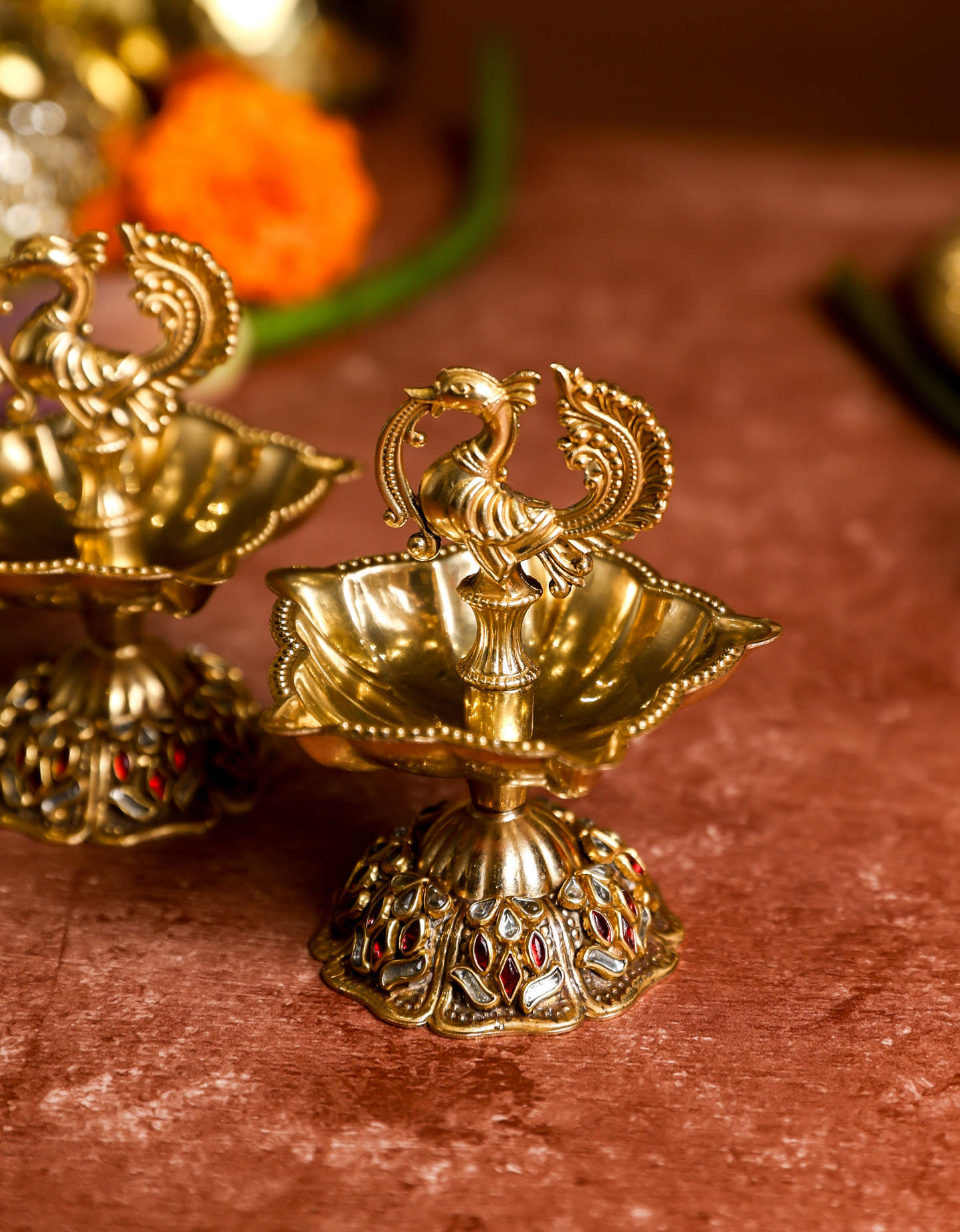 Premium Brass Mor Diya (Peacock Diya)