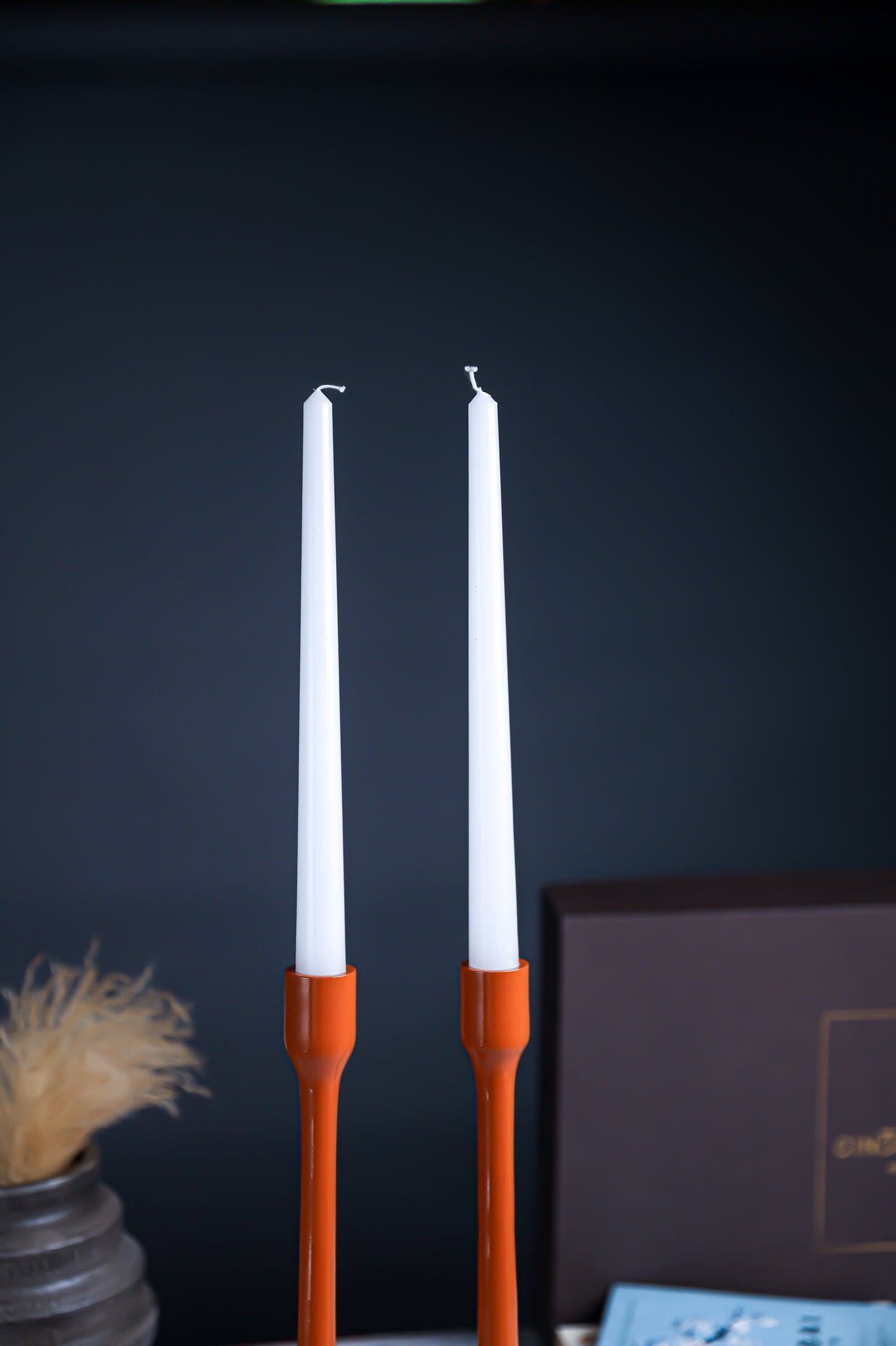 Handcrafted Brown Candle Pillar Stand – Set of 2