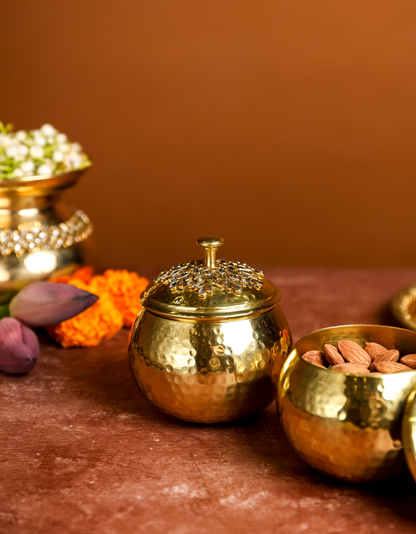 Noor Jar – Premium Hammered Brass Storage Jar