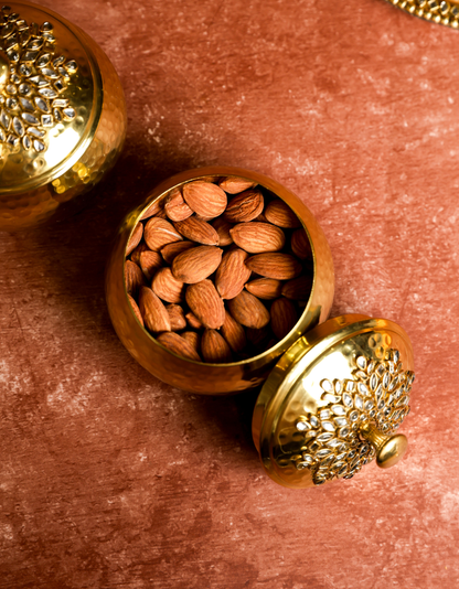 Noor Jar – Premium Hammered Brass Storage Jar