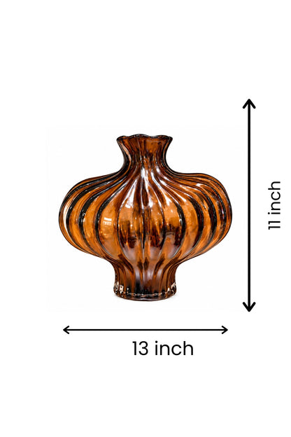 Amber Noir Sculptural Vase