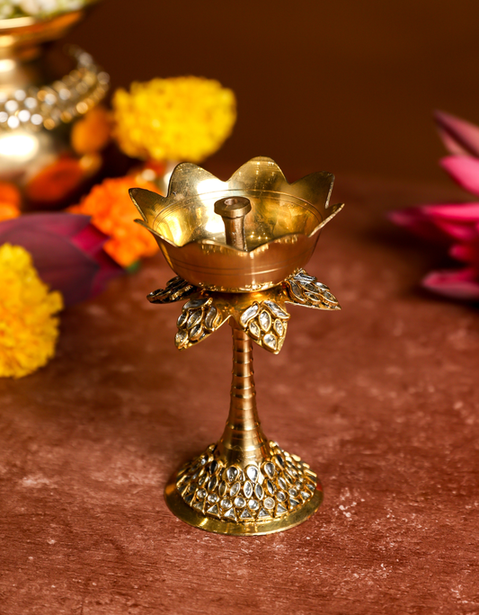 Premium Brass Flower Diya