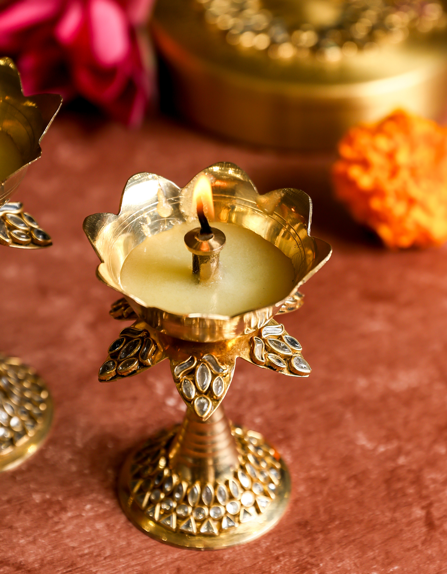 Premium Brass Flower Diya