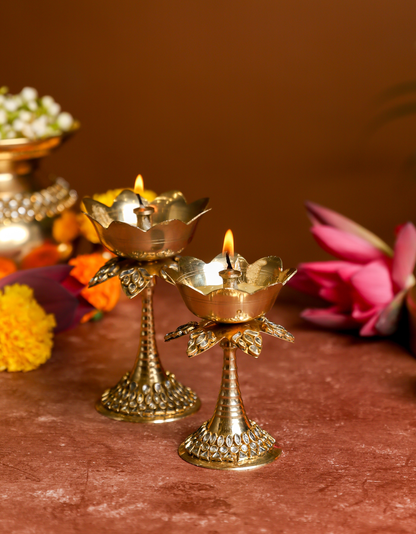 Premium Brass Flower Diya