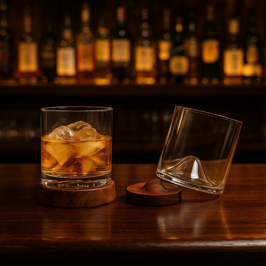 Pyramid Wood Glass Set
