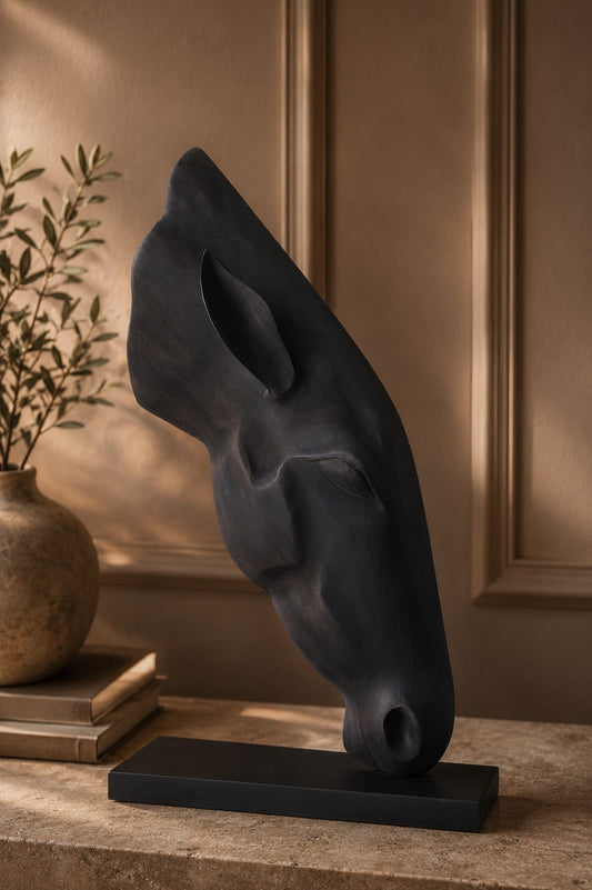 The Stallion Black Horse Sculpture