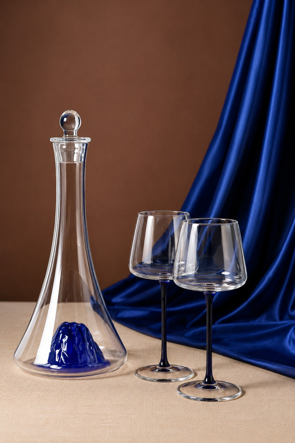 Ice Vein Decanter Set (1 Decanter + 2 wine glasses)