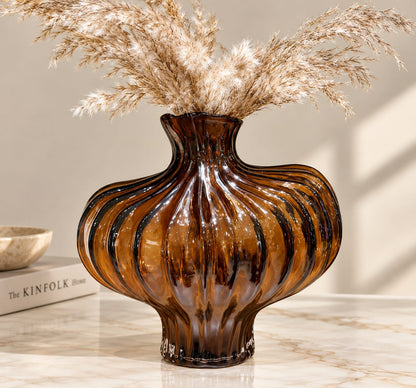Amber Noir Sculptural Vase