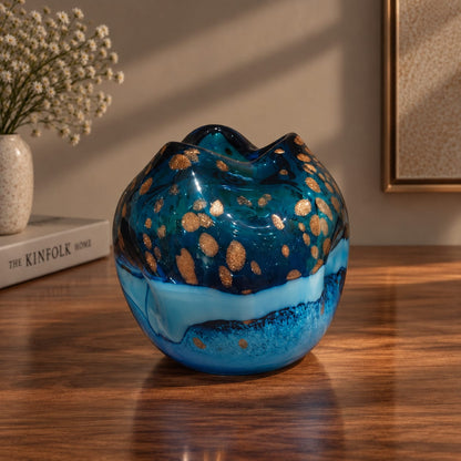 Aurelia Azure Bowl Vase
