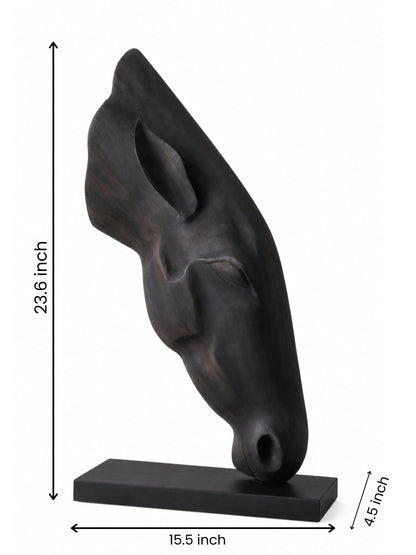 The Stallion Black Horse Sculpture